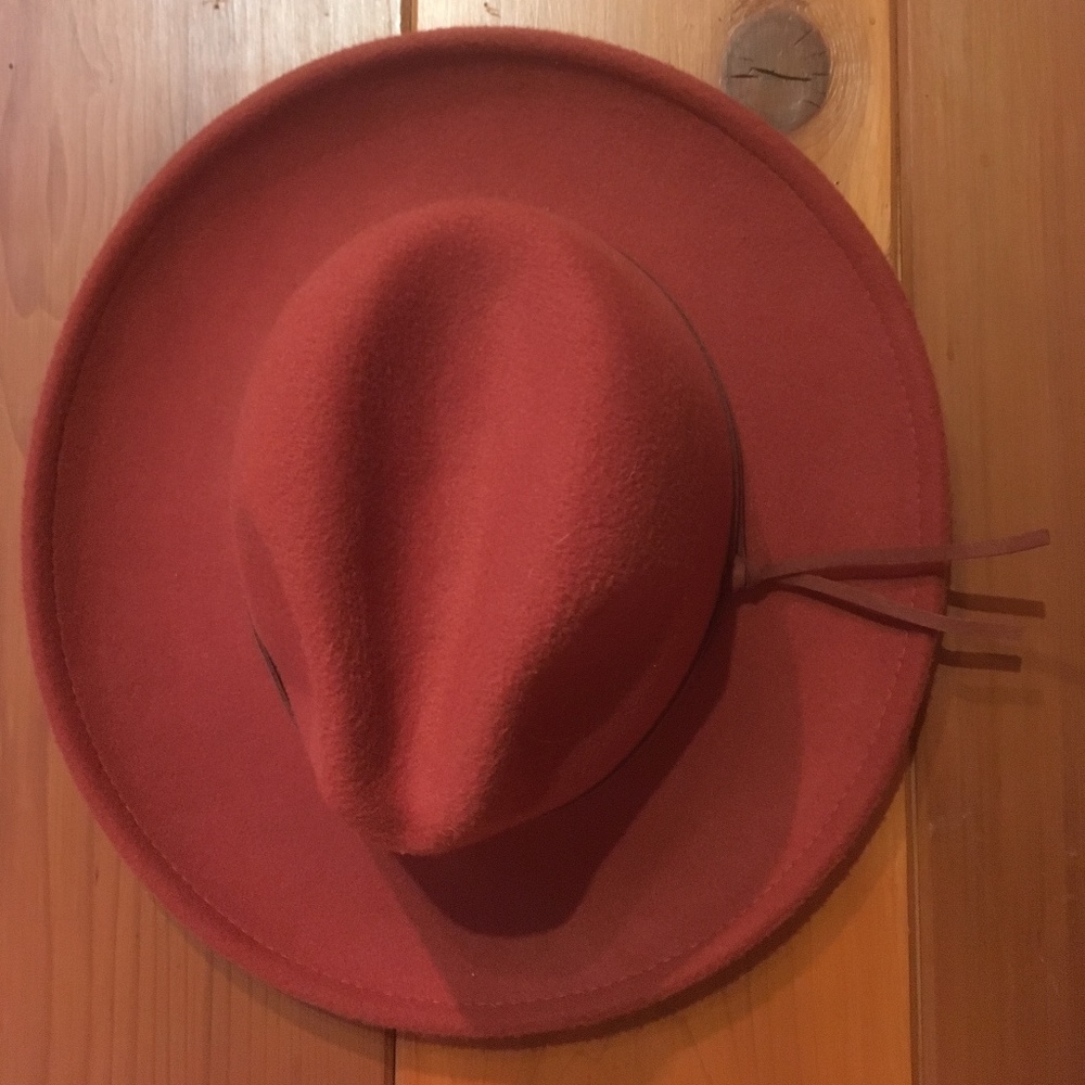 Rust Wide Brim Felt Hat